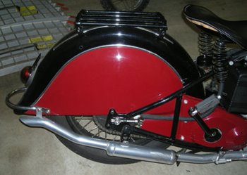 1940 maroon Scout rear fender 